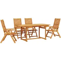 vidaXL Garten Essgruppe 5 stk. Braun Massivholz Akazie