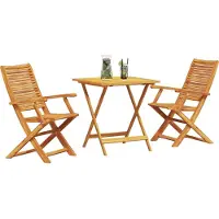 vidaXL Klapp Bistro Set 3 Stk. Braun Massivholz Akazie