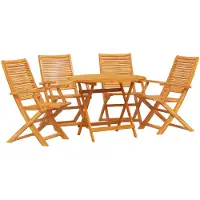 vidaXL Garten Essgruppe 5 stk. Braun Massivholz Akazie