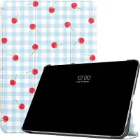 IMoshion Design Trifold Klaphülle für das Apple iPad Air 11 Zoll (2026) M4 / (2025) M3 / (2024) M2 / Air 5 (2022) / Air 4 (2020) - Cherry Check
