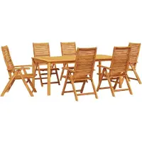 vidaXL Garten Essgruppe 7 stk. Braun Massivholz Akazie