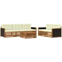 vidaXL Outdoor-Sofagarnitur 6 stk. Natur und Creme