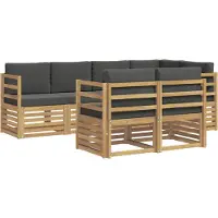vidaXL Outdoor-Sofagarnitur 7 pcs Weiß und Anthrazit