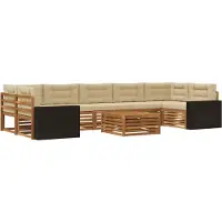 vidaXL Outdoor-Sofagarnitur 8 stk. Natur und Beige