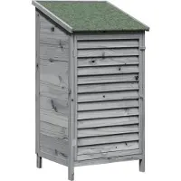 Syfax Garten Shed Grau 59 x 56 x 113,5 cm Massivholz aus Fichte