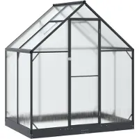 vidaXL Garten Gewächshaus mit Tür Anthrazit 183,5 x 123 x 207 cm