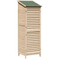 Syfax Garten Shed Natur 59 x 56 x 176 cm Massivholz aus Fichte