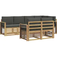vidaXL Outdoor-Sofagarnitur 7 pcs Weiß und Anthrazit