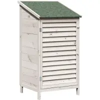 Syfax Garten Shed Weiß 59 x 56 x 113,5 cm Massivholz aus Fichte