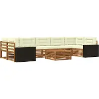 vidaXL Outdoor-Sofagarnitur 8 pcs Natur und Creme