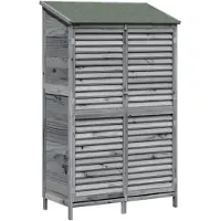 Syfax Garten Shed Grau 106 x 56 x 176,5 cm Massivholz aus Fichte