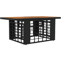 Syfax Gartentisch Schwarz und Natur 100 x 55 x 37 cm