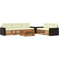 vidaXL Outdoor-Sofagarnitur 6 stk. Natur und Creme