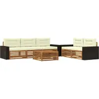 vidaXL Outdoor-Sofagarnitur 6 pcs Natur und Creme