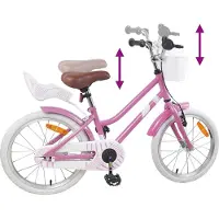 vidaXL Kinderfahrrad 18 Zoll für 5-7 Jahre alt Hellrosa
