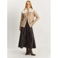 Bianco Hochtaillierter Maxi A-Linie Karo-Rock