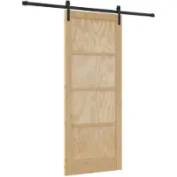vidaXL Schiebetür Natürlich und Schwarz 86 x 211 cm