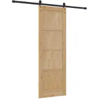 vidaXL Schiebetür Natürlich und Schwarz 73,5 x 211 cm