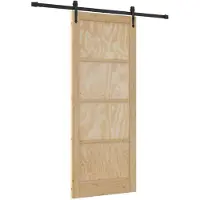 vidaXL Schiebetür ORKDAL Natürlich und Schwarz 86 x 211 cm