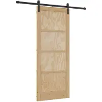 vidaXL Schiebetür Natürlich und Schwarz 86 x 211 cm