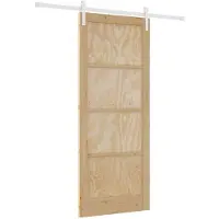 vidaXL Schiebetür Natürlich und Weiß 86 x 211 cm Massives Kiefernholz