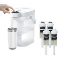 Waterdrop FreshTaste Elektrischer Wasserfilter Kanne mit 4 Filter, 4L Wasserfilter Spender für Kühlschrank, Weiß (Ersatzfilter: WD-EWFS)