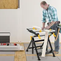 Northio Klappbarer Arbeitstisch mit 8 verschiebbaren Klemmen & 7-stufiger Höhen 100 Kg Traglast
