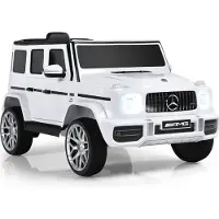 Costway Mercedes Benz Elektroauto für Kinder, Elektro Kinderauto mit Musik und Scheinwerfer, ab 3 Jahren (Weiß)