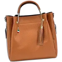 DrachenLeder Florence Damen Handtasche Echtleder tan hellbraun OTF857C4