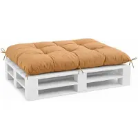 VBChome Palettenkissen für Europaletten Möbel Palettenauflage Garten Balkon 12 Farben mit Schaumstoffflocken Füllung Hellbraun Sitzkissen 120 x 80 cm