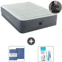 OEM Luftmatratze 2 Personen - 152 x 203 x 46 cm - Grau - Mit Pumpe - Bettwäsche und Reparaturset
