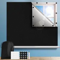 OEM Verduisterende rolgordijnen voor slaapkamers, 100% zwarte, op maat te snijden, draagbaar, zonder boren, voor reizen, media en studentenkamers - 100x145 cm