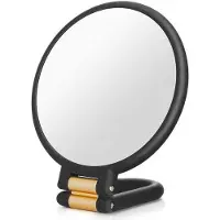 OEM Make-up-Spiegel 10-fach Vergrößerung - Runde Vergrößerungsspiegel - Handyspiegel - Für präzise Close-up Make-up und Hautpflege - Schwarz - Zweifach - 10-fach Vergrößerung