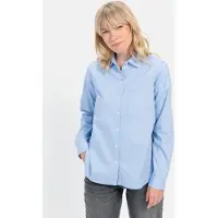 Camel active Langarm Bluse aus reiner Baumwolle in Hellblau | Gr.: XS