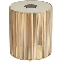 QAZQA Moderne Outdoor-Tischleuchte Beige inkl. LED Akku und Solar IP54 - Rope