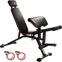 SPORTNOW Hantelbank verstellbar bis 300 kg 3 in 1 Trainingsbank mit Rollen Beinstrecker