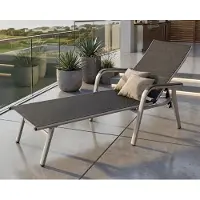 Gardissimo DANU Alu-Stapelliege Sonnenliege Gartenliege stapelbar in silber/grau