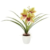 Otto Home Kunstblume "Orchidee" Mit Blätter im Topf aus Keramik Künstliche Blume Cymbidium-Orchidee