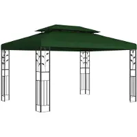 Syfax Pavillon 3,97 x 2,96 x 2,68 m Grün Polyester und Stahl