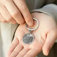 Yoursurprise Personalisierter Foto-Schlüsselanhänger - Kreis - Silber