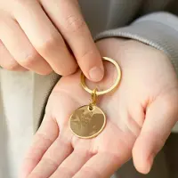 Yoursurprise Personalisierter Foto-Schlüsselanhänger - Kreis - Gold