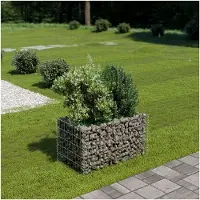 Markenlos Gabion Hochbeet aus verzinktem Stahl 90x50x50 cm