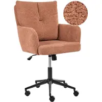 Beliani Bürostuhl Goldbraun Stoff Gesteppt mit Armlehnen Bremsbare Rollen Gasdruckfeder Höhenverstellbar Drehbar Modern Drehstuhl Arbeitshocker