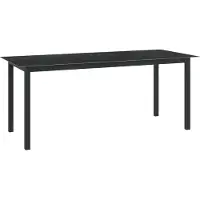 Syfax Gartentisch Schwarz 190x90x74 cm Aluminium und Glas