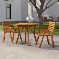 vidaXL Möbel Gartentisch Ø 85 cm Massivholz Akazie - Gartentische 363302