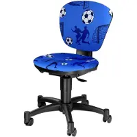 Markenlos Ergokid 15 Jet Kinderdrehstuhl - Fußball - Sportlich, Höhenverstellbar, Polyamid, Blau