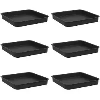 Syfax Quadratisches Blumentablett 6 pcs Schwarz 15 x 15 x 2 cm