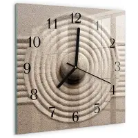 Drukarnia Piga Tulup Glasuhr Wanduhr Küchenuhr Echt-Glas 30x30 cm Modern Dekorativ Geräuschlos Schwarzen Zeigern - Stein