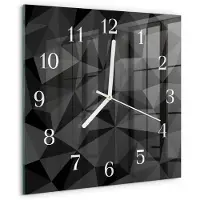 Drukarnia Piga Tulup Glasuhr Wanduhr Küchenuhr Echt-Glas 30x30 cm Modern Dekorativ Geräuschlos Weiße Zeiger - 3D-Muster