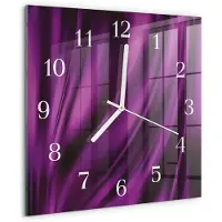 Drukarnia Piga Tulup Glasuhr Wanduhr Küchenuhr Echt-Glas 30x30 cm Modern Dekorativ Geräuschlos Weiße Zeiger - Abstraktion